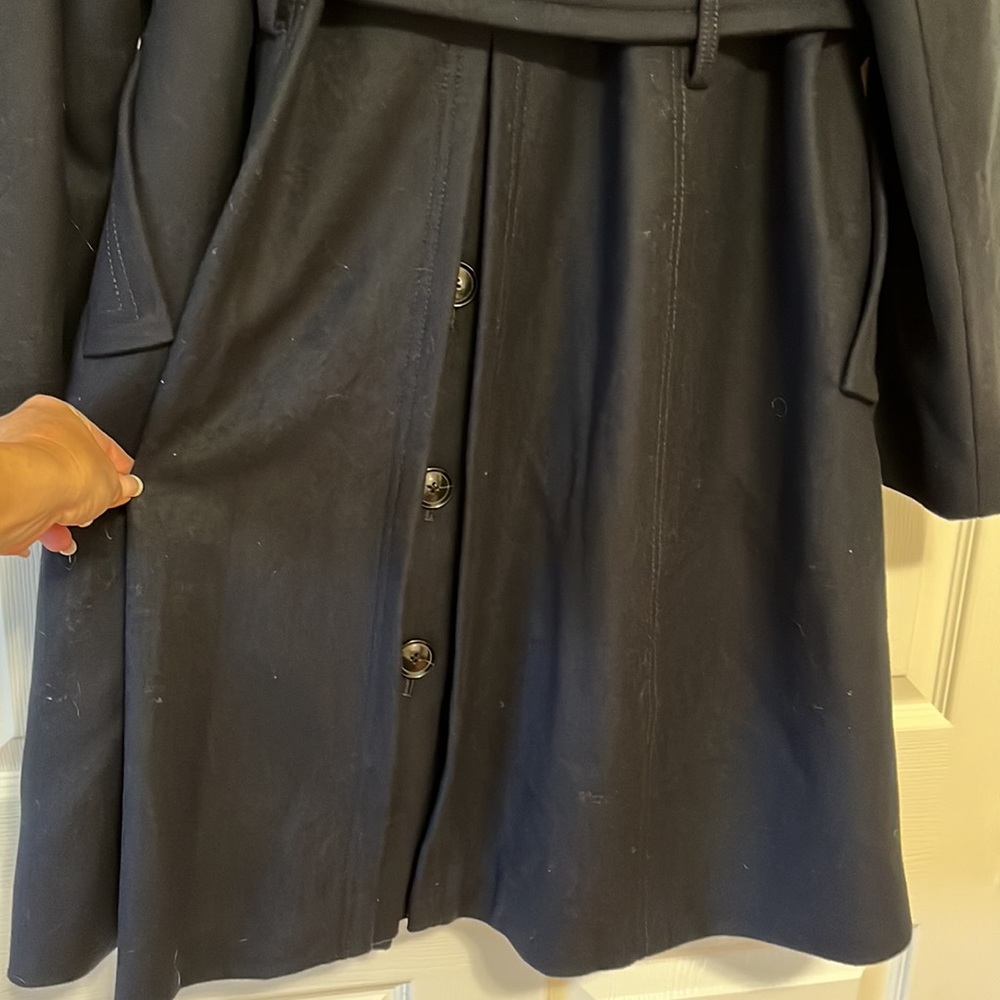 Banana Republic Navy Blue Double Breasted Wool Winter Coat Size M - Picture 11 of 12